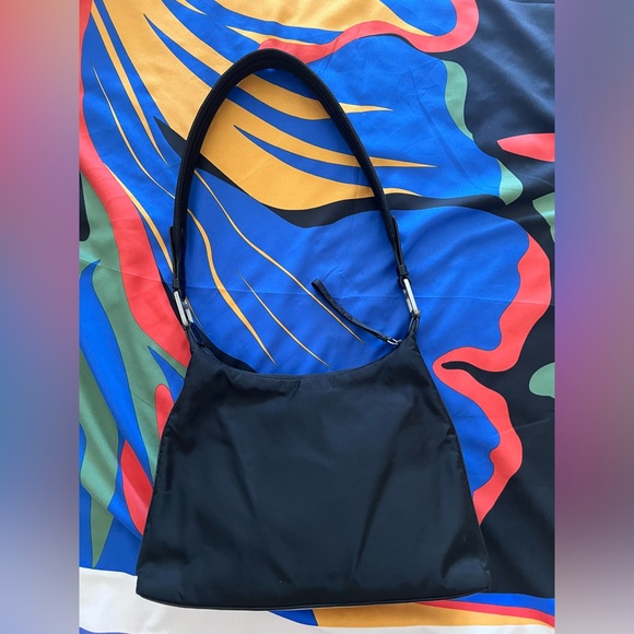 PRADA BAG SHOULDER BAG BLACK NYLON - Picture 5 of 16